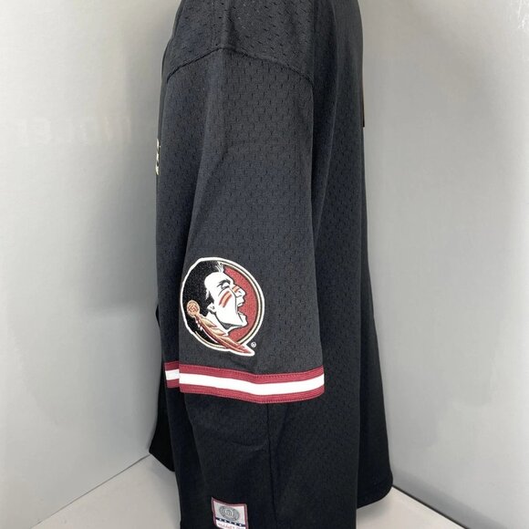 Mitchell & Ness Men’s FSU Seminoles Mush Button-Up Jersey Shirt Size 2XL Black - Picture 8 of 9